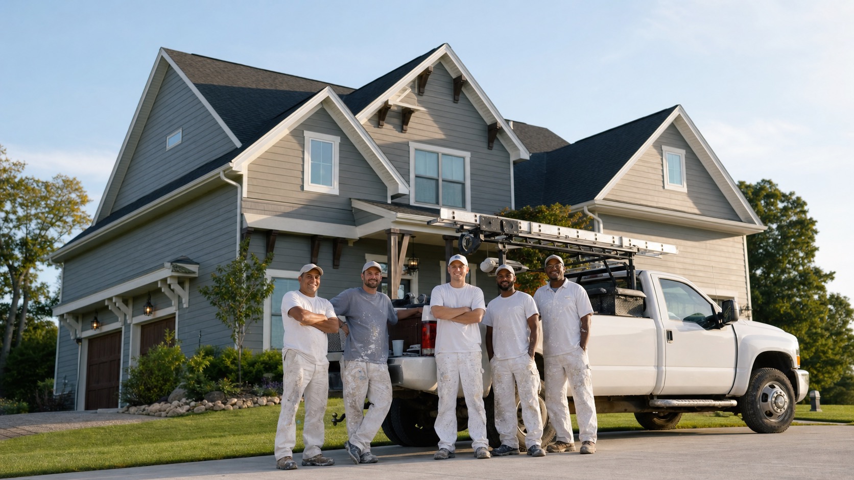 B&M Painting and Construction crew at a completed project in London, KY